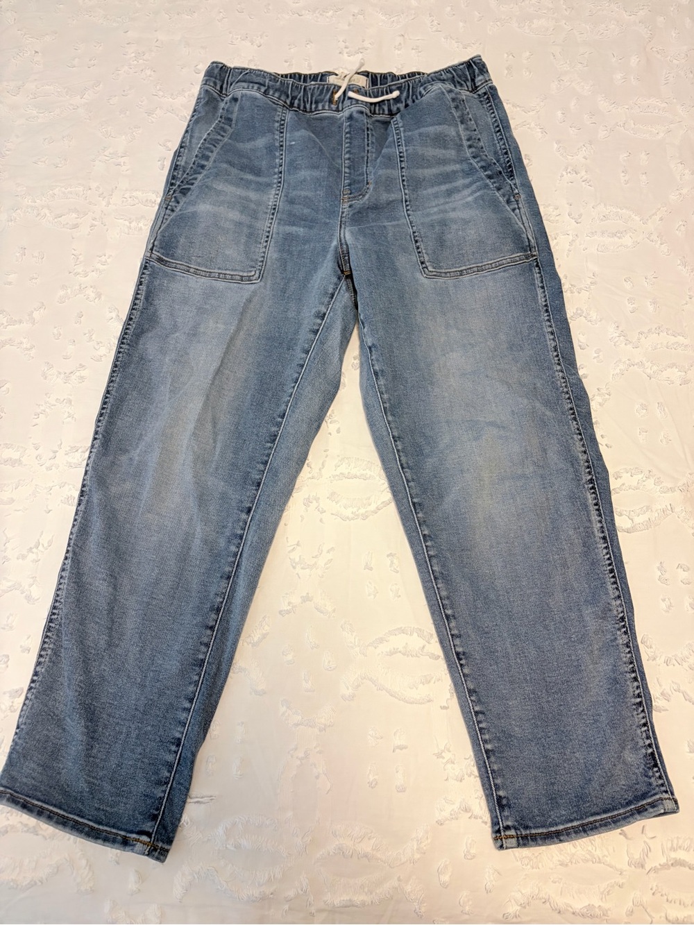 Women’s Light Blue Denim Drawstring Jeans